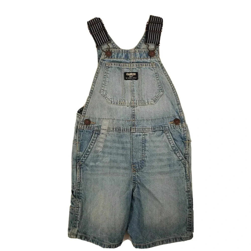 OshKosh B'Gosh Overalls Shorts 4T  Toddler Vestback NEW